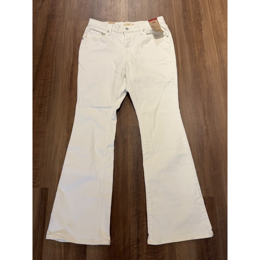 Levi's 726 Flare Jeans Women 32 White High Rise Stellar Stretch A3410-0069